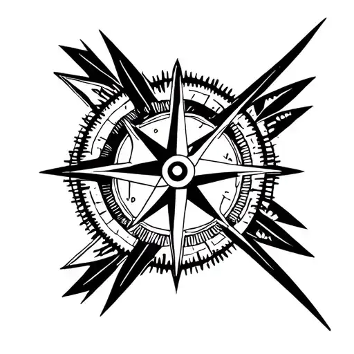 Compass arrow design tattoo design idea