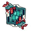 dice and card deck tattoo design idea
