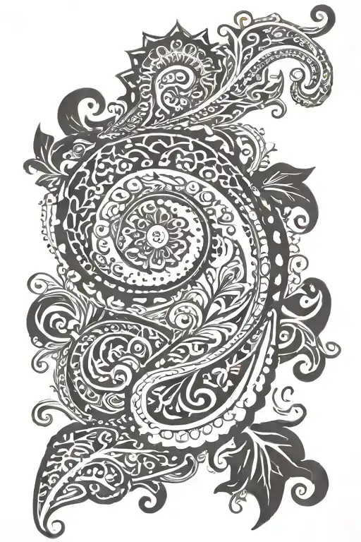 paisley print tattoo design idea