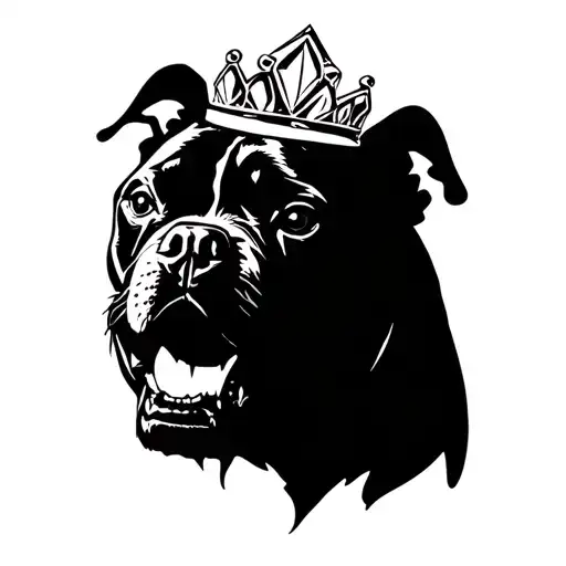 pitbull demon diamonds a crown smoke money tattoo design idea