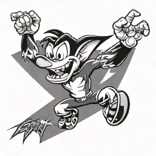 goofy, Maui, lightening bolt tattoo design idea