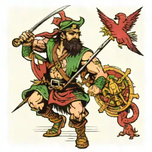 A Cuban and Irish warrior battling tattoo design idea
