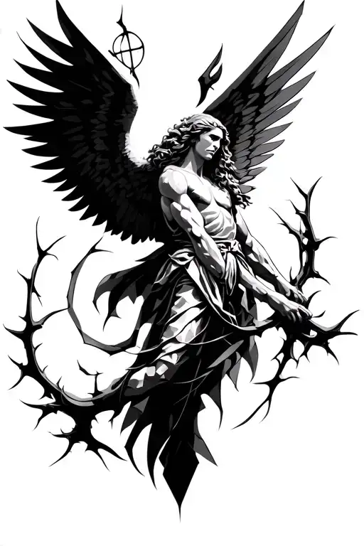 saint michael archangel forearm for lean skin And the thorns tattoo design idea