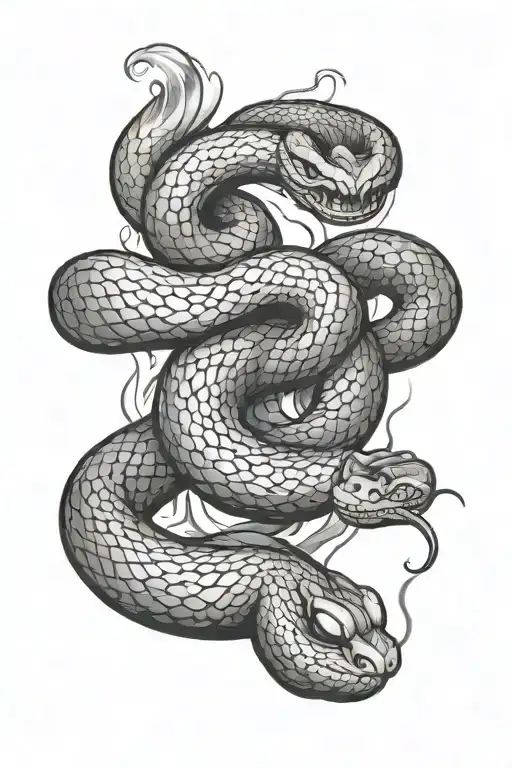snake smoke coming tattoo design idea