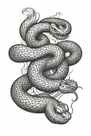 snake smoke coming tattoo design idea