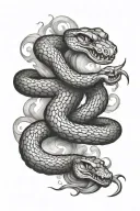 snake smoke coming tattoo design idea