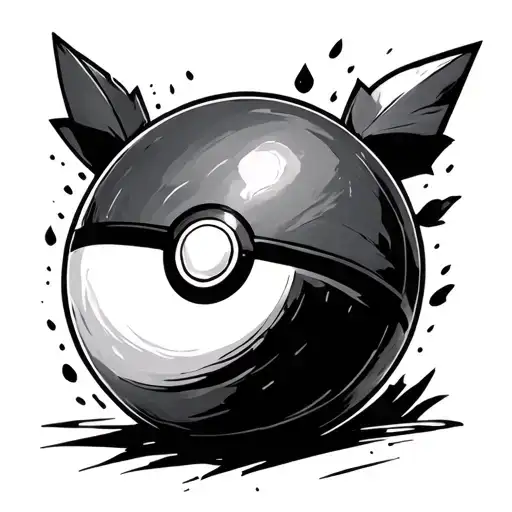 pokeball with the 3 elements. tattoo design idea