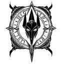 anubis round logo tattoo design idea