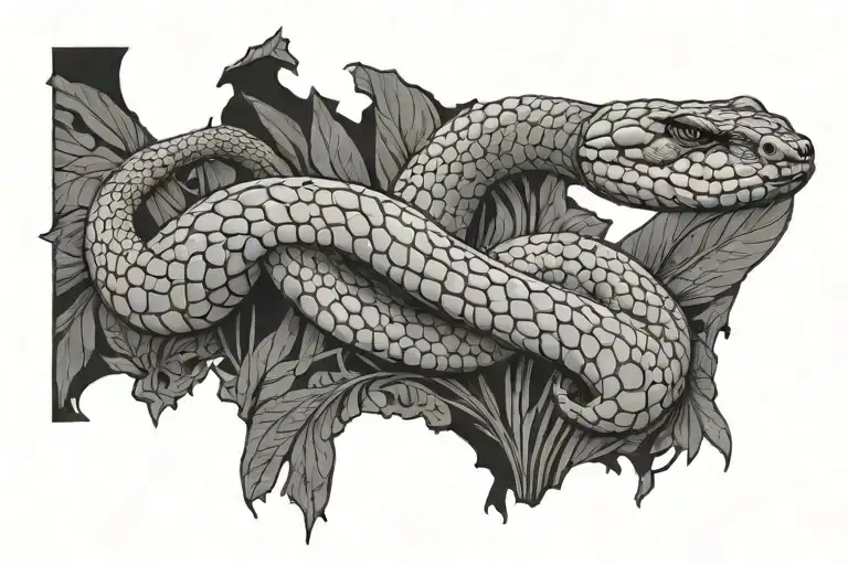 africa and king cobra wrapped tattoo design idea