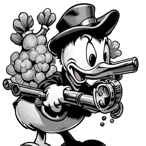 Donald Duck Gangster tattoo design idea