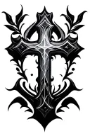 Negative Space Christian Cross tattoo design idea