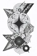 interstellar black hole tattoo design idea