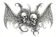 heaven vs hell tattoo design idea
