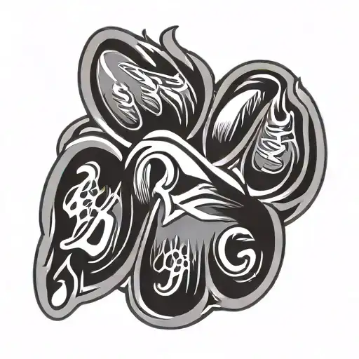 dog paw print with the word tattoo design idea