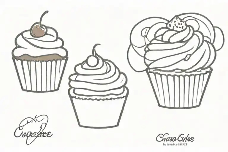 cupcake design tattoo design idea