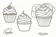 cupcake design tattoo design idea