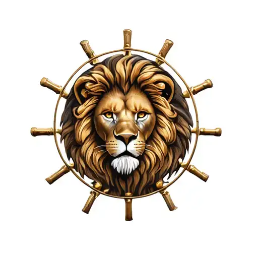 Czech lion romani wheel tattoo design idea