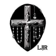 "LLJR"  Christian cross with rosary tattoo design idea