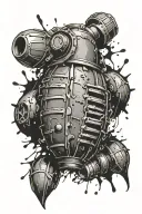sick ink splatter grenade tattoo design idea