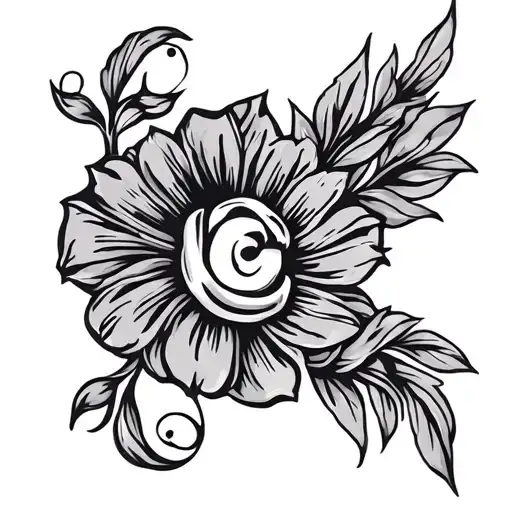 A side hip tattoo extending gracefully from the hip, curving towards the buttocks, and rising slightly up the side. The  tattoo design idea