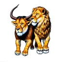 a Leo, Virgo and Taurus on a playground tattoo design idea