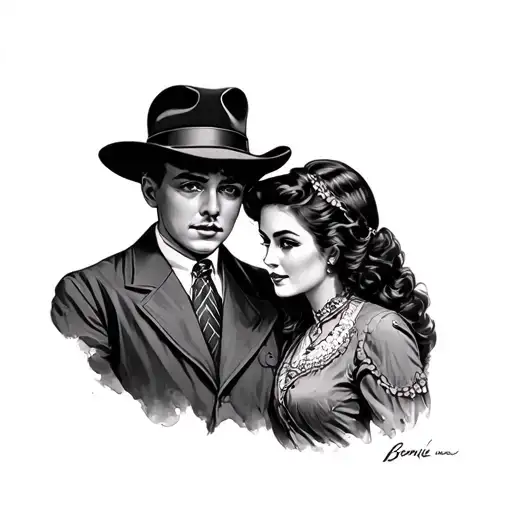 Bonnie And Clyde tattoo design idea