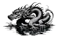 japanese water dragon tattoo design idea