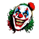 scary clown face tattoo design idea