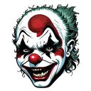 scary clown face tattoo design idea