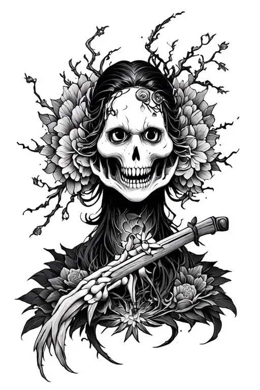 Japanese Style Horror like tattoo tattoo design idea