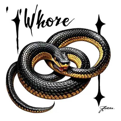 "Whore" cobra snake tattoo design idea