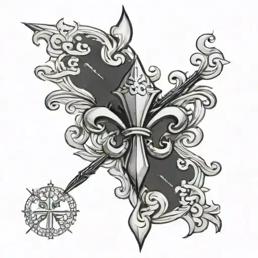 Templar, fleur de lys, France, time tattoo design idea