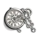 clock face as a ball and chain wrapped around a prisoner tattoo design idea