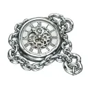 clock face as a ball and chain wrapped around a prisoner tattoo design idea