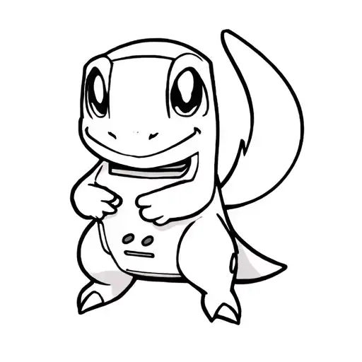 charmander holding a gameboy tattoo design idea