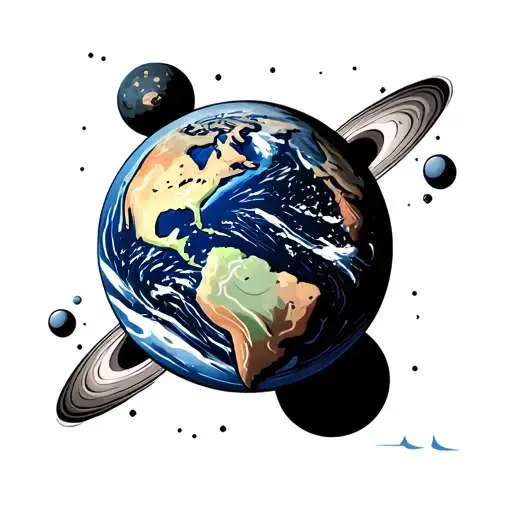 planet earth tattoo design idea