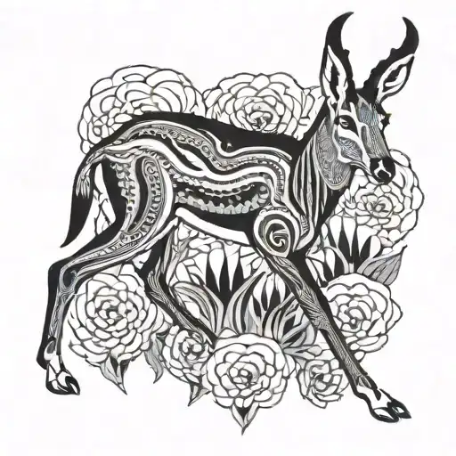 springbok tattoo design idea