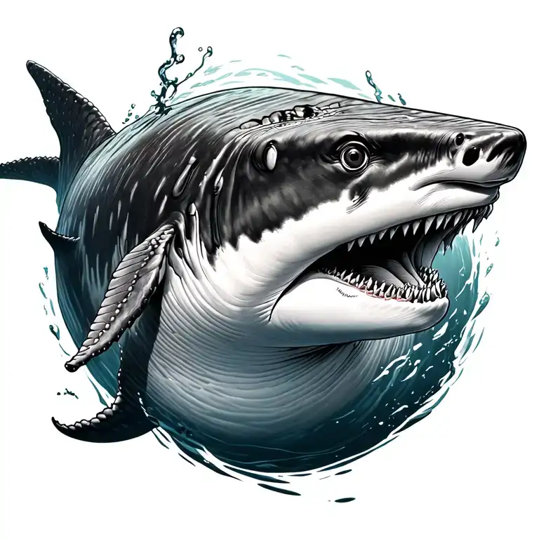 whale shark swimming tattoo design idea