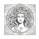 medusa tarot card tattoo design idea