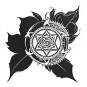 sudarshan chakra symbol combined tattoo design idea