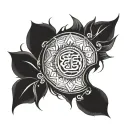 sudarshan chakra symbol combined tattoo design idea