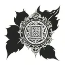 sudarshan chakra symbol combined tattoo design idea