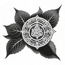 sudarshan chakra symbol combined tattoo design idea