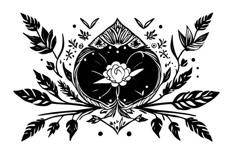 Mexican English heritage symbols maternity life survival for woman feminine  tattoo design idea