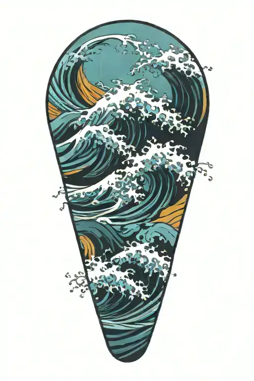 kanagawa wave tattoo design idea