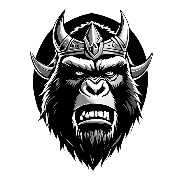 King Kong Viking tribal tattoo design idea