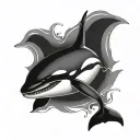 Killer Whale evil character tattoo design idea