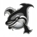 Killer Whale evil character tattoo design idea