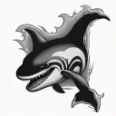Killer Whale evil character tattoo design idea