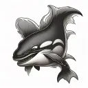 Killer Whale evil character tattoo design idea